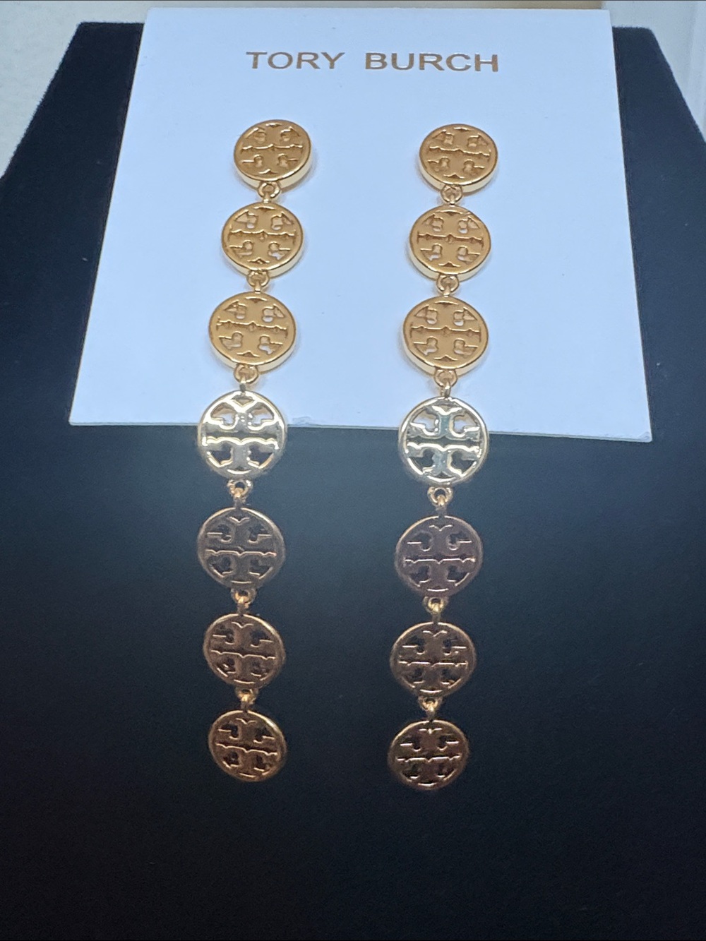 Tory Burch Gold-Tone Multi-Disc Drop Earrings